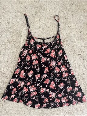iris Black Floral Spaghetti Strap Camisole